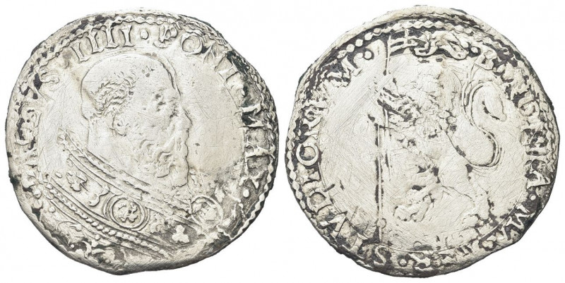BOLOGNA
Paolo IV (Gian Pietro Carafa), 1555-1559. 
Bianco.
Ag gr. 4,61
Dr. P...