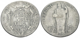 BOLOGNA
Pio VI (Giannangelo Braschi), 1775-1799.
Scudo Romano da 100 Bolognini 1777 a. III.
Ag gr. 25,82
Dr. PIVS VI PON - MAX AN III. Stemma oval...