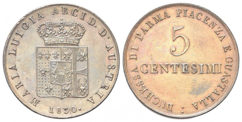 PARMA
Maria Luigia d'Austria, 1814-1847.
5 Centesimi 1830.
Æ gr. 10
Dr. Stem...