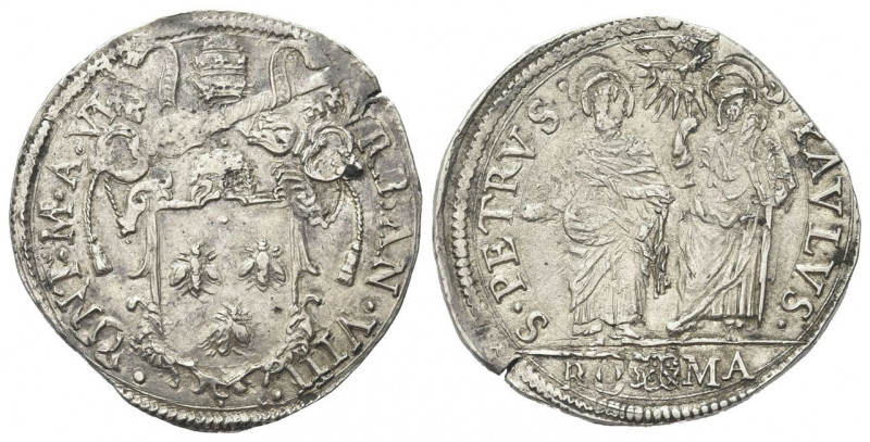 ROMA
Urbano VIII (Maffeo Vincenzo Barberini), 1623-1644.
Testone a. VI.
Ag gr...