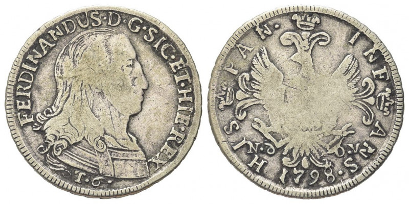 SICILIA
Ferdinando IV (I) di Borbone, 1759-1816.
Da 6 Tarì 1798.
Ag gr. 13,37...