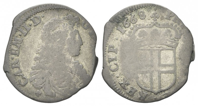 SAVOIA ANTICHI
Carlo Emanuele II, 1648-1675.
5 Soldi 1668, II Tipo.
Mi gr. 4,...