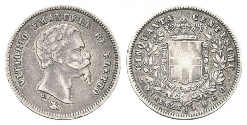 RE ELETTO
Vittorio Emanuele II, 1859-1861.
50 Centesimi 1860 Firenze, II° Tipo...