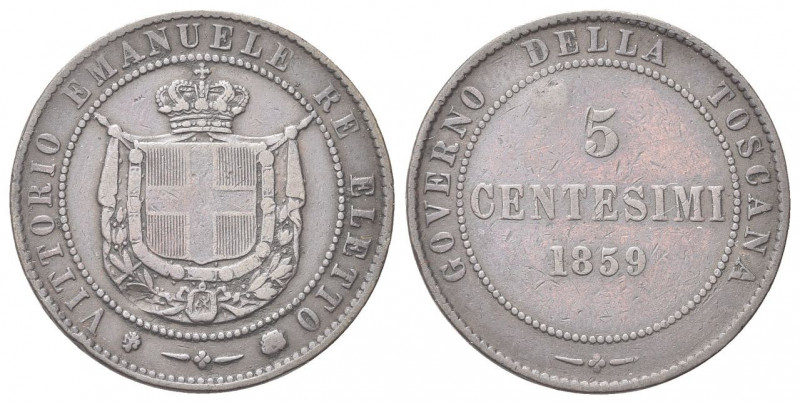 RE ELETTO
Vittorio Emanuele II, 1859-1861.
5 Centesimi 1859 Birmingham, II° Ti...