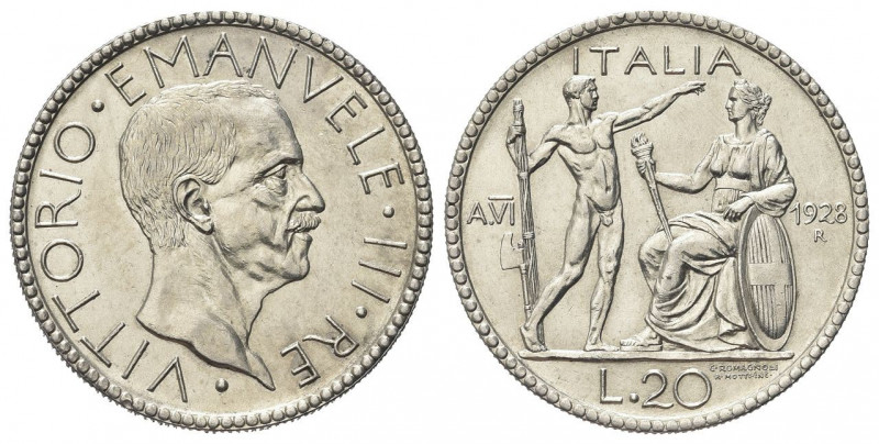 REGNO D’ITALIA
Vittorio Emanuele III, 1900-1943.
20 Lire 1928 a. VI Roma, Litt...