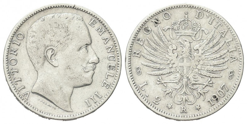 REGNO D’ITALIA
Vittorio Emanuele III, 1900-1943.
2 Lire 1907 Roma, Aquila Saba...