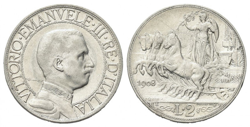 REGNO D’ITALIA
Vittorio Emanuele III, 1900-1943.
2 Lire 1908 Roma, Quadriga ve...