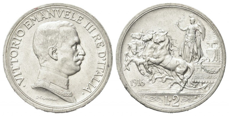 REGNO D’ITALIA
Vittorio Emanuele III, 1900-1943.
2 Lire 1916 Roma, Quadriga br...