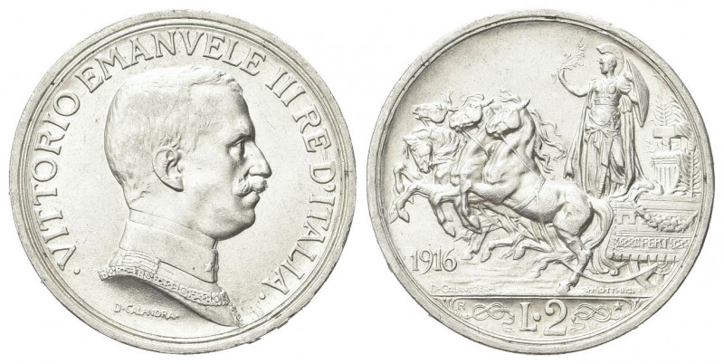 REGNO D’ITALIA
Vittorio Emanuele III, 1900-1943.
2 Lire 1916 Roma, Quadriga br...