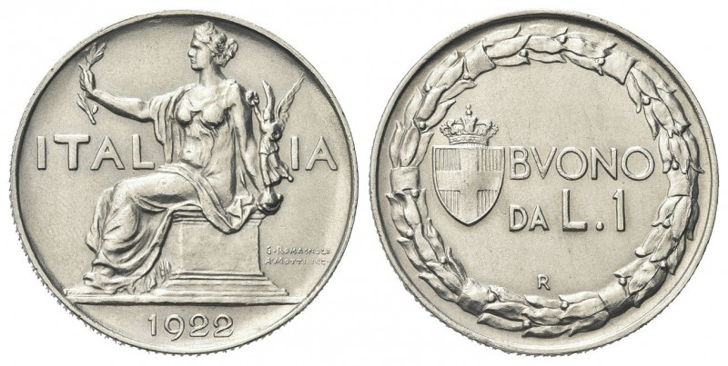 REGNO D’ITALIA
Vittorio Emanuele III, 1900-1943.
Buono da 1 Lira 1922 Roma, It...