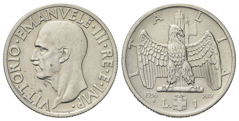 REGNO D’ITALIA
Vittorio Emanuele III, 1900-1943.
Lira 1936 a. XIV Roma, Impero...