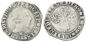FRANCIA
Enrico III, 1574-1589.
Mezzo Franco 1590, K.
Ag gr. 5,42
Dr. HENRICVS III D G FRANC ET POL REX. Busto corazzato a d.; sotto, K/ 1590.
Rv....