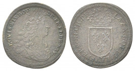 FRANCIA
Luigi XIV di Borbone, 1643-1715.
Gettone di Norimberga opus Lazarus Gottlieb Lauffer.
Æ gr. 2,04 mm. 25
Dr. LOVIS XIV ROY - DE FR ET DE NA...