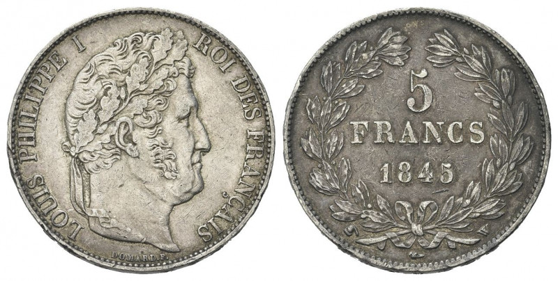 FRANCIA
Luigi Filippo I, 1830-1848.
5 Franchi 1845, W Lille.
Ag gr. 24,90
Dr...