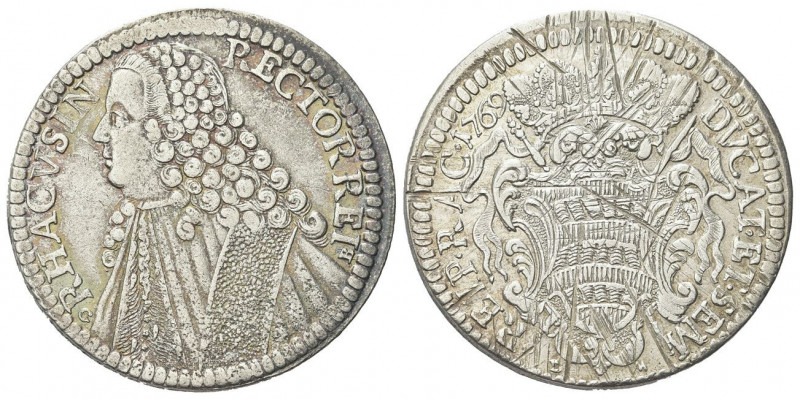 RAGUSA
Repubblica, 1358-1808.
Tallero Rettorale 1769, G/B - D/M.
Ag gr. 28,60...