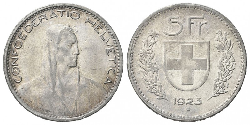 SVIZZERA
Confederazione Elvetica, dal 1848.
5 Franchi 1923, Berna.
Ag gr. 24,...