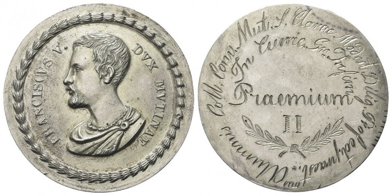 MODENA
Francesco V D’Austria Este, 1846-1859.
Medaglia 1849 opus F. Riccò.
Ag...