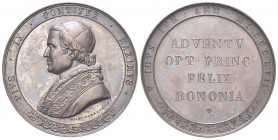 BOLOGNA
Pio IX (Giovanni Maria Mastai Ferretti), 1846-1878.
Medaglia 1857 opus G. Cerbara.
Æ gr. 57,30 mm 50,5
Dr. PIVS IX PONTIFEX MAXIMVS. Busto...