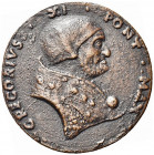 ROMA
Gregorio XI (Pierre Roger de Beaufort), 1370-1378. 
Medaglia di restituzione, uniface.
Æ gr. 23,29 mm 40
Dr. Busto del Pontefice a d.
Modest...