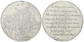 FRANCIA
Seconda Repubblica francese, 1848-1852.
Medaglia 1848 opus R. F.
Metallo argentato gr. 95,91 mm 71,7
Dr. R F. Lamartine tiene il Tricolore...