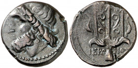 Hierón II (275-215 a.C.). Sicilia. Siracusa. AE 19. (S. 1223 var) (CNG. II, 1550). 6,03 g. MBC.