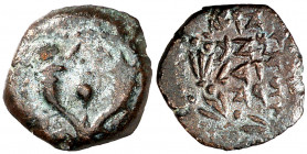 Judea. Alejandro Jannaeo (103-76 a.C.). Jerusalén. AE 14. (S. 6089 sim) (CNG. X, 642 sim). 1,61 g. MBC.