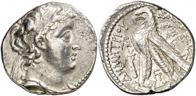 Imperio Seléucida. (130-129 a.C.). Demetrio II, Nicator (146-138/129-125 a.C.). Tiro. Tetradracma. (S. 7105 var) (CNG. IX, 1122). 13,93 g. MBC.
