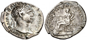 (108 d.C.). Trajano. Denario. (Spink 3123) (S. 86) (RIC. 119). 2,87 g. MBC.