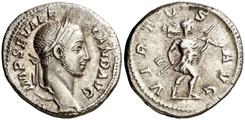 (228 d.C.). Alejandro Severo. Denario. (Spink 7933) (S. 584) (RIC. 224). 3,32 g....
