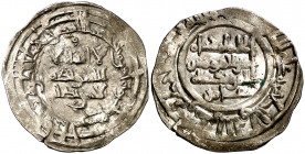 Califato. AH 383. Hixem II. Al Andalus. Dirhem. (V. 517) (Fro. 7). 3,35 g. MBC.
