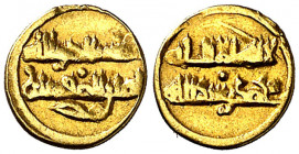 Fatimidas de Egipto y Siria. Área central de un tercio de dinar con márgenes cercenados. Probablemente de Ismail al-Mansur (Nicol tipo F, nº 251). 0,4...