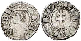 Jaume II (1291-1327). Zaragoza. Dinero jaqués. (Cru.V.S. 364) (Cru.C.G. 2182). 0,82 g. MBC-/MBC.