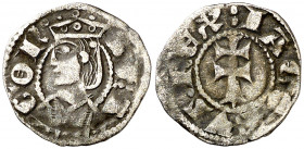 Jaume II (1291-1327). Zaragoza. Óbolo jaqués. (Cru.V.S. 365) (Cru.C.G. 2183). 0,41 g. MBC-.