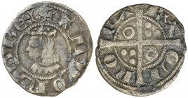 Alfons III (1327-1336). Barcelona. Diner. (Cru.V.S. 367) (Cru.C.G. 2185). Ex Colección Crusafont 27/10/2011, nº 247. Muy escasa. 0,84 g. MBC-.