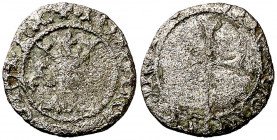 Joan II (1458-1479). Mallorca. Diner. (Cru.V.S. 962) (Cru.C.G. 3001a). Leyendas parcialmente visibles. 0,65 g. BC.