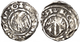 Joan II (1458-1479). Sicília. Quintino. (Cru.V.S. 982) (Cru.C.G. 3021) (MIR. 232/2). Rara. 0,36 g. MBC-.