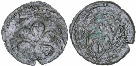 Girona. Senyal. (Cru.L. 1557) (Cru.C.G. 3730a). Incrustaciones en reverso. 0,84 g. BC+.