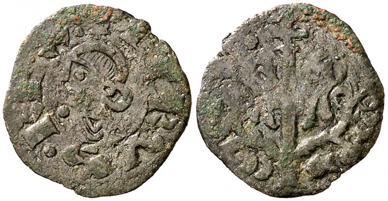 Pedro, el de Huesca (1094-1104). Jaca. Dinero. (Cru.V.S. 213.2). Escasa. 0,67 g....