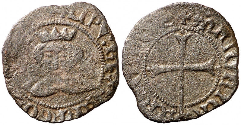 s/d. Felipe II. Mallorca. 1 dobler. (AC. 4) (Cru.C.G. 4257). 1,06 g. MBC-.