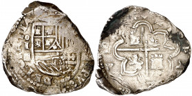 (1592-1595). Felipe II. Segovia. I. 4 reales. (AC. tipo 164). Fecha no visible. 13,88 g. MBC-.
