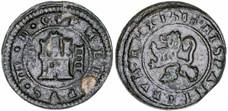 1618. Felipe III. Segovia. 4 maravedís. (AC. 268). 3,63 g. MBC-/MBC.