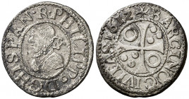 1612. Felipe III. Barcelona. 1/2 croat. (AC. 375) (Cru.C.G. 4342b). Ex Áureo & Calicó 05/02/2015, nº 2798. 1,54 g. MBC.