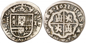 1621. Felipe III. Segovia. . 1 real. (AC. 522). 2,16 g. MBC-.
