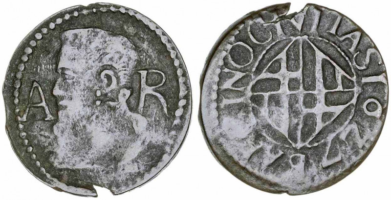 1627. Felipe IV. Barcelona. 1 ardit. (AC. 13) (Cru.C.G. 4420b). Escasa. 1,55 g. ...