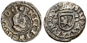 1663. Felipe IV. Cuenca. CA. 2 maravedís. (AC. 130). Una sola P en el nombre del rey. 0,52 g. MBC/MBC+.