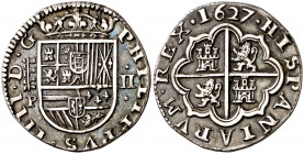 1627. Felipe IV. Segovia. P. 2 reales. (AC. 956). Canto limado. 5,45 g. (MBC+).