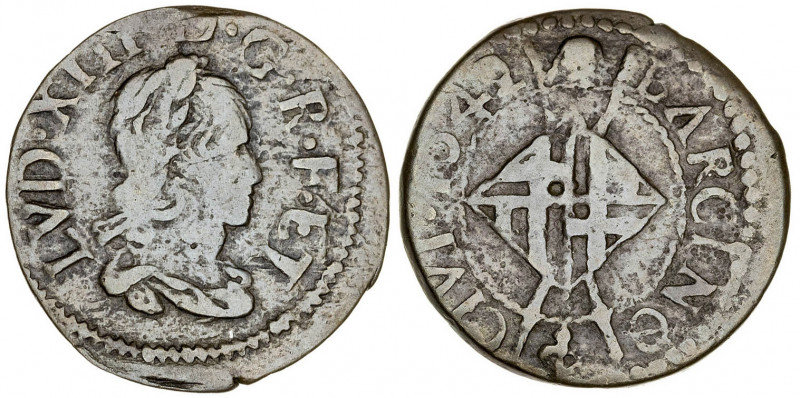 1642. Guerra dels Segadors. Barcelona. 1 sisè. (AC. 43) (Cru.C.G. 4549 var). Bus...