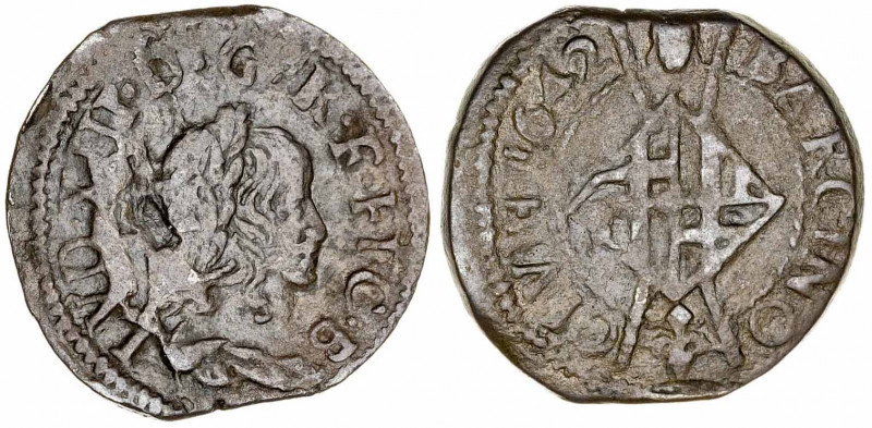 1642. Guerra dels Segadors. Barcelona. 1 sisè. (AC. 43) (Cru.C.G. 4549). Lluís X...