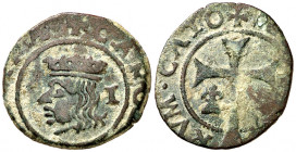 s/d. Carlos II. Mallorca. 1 dobler. (AC. 11) (Cru.C.G. 4919d). 1,22 g. MBC.