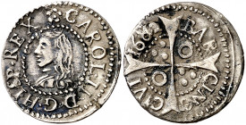 1682. Carlos II. Barcelona. 1 croat. (AC. 209) (Cru.C.G. 4904k). Oxidaciones. 2,88 g. (MBC).